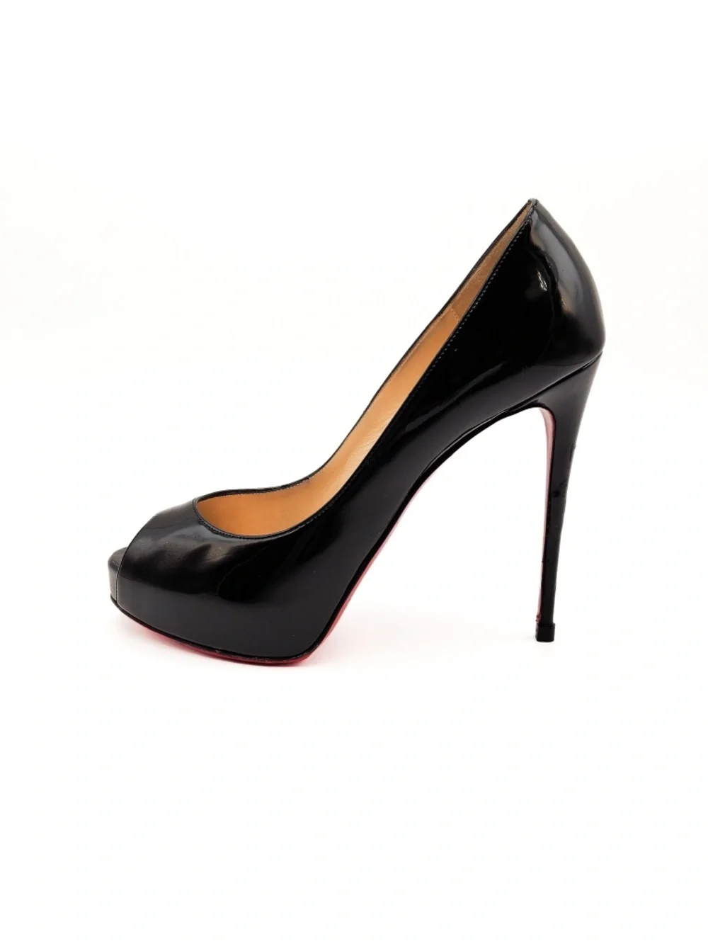 Christian Louboutin Very Prive 120 Black Patent Leather Pumps EU 37
